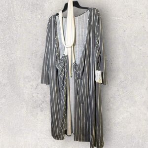 Lularoe Michelle Wrap Dress 3XL NWT Gray And White Striped HTF And Unicorn NWT